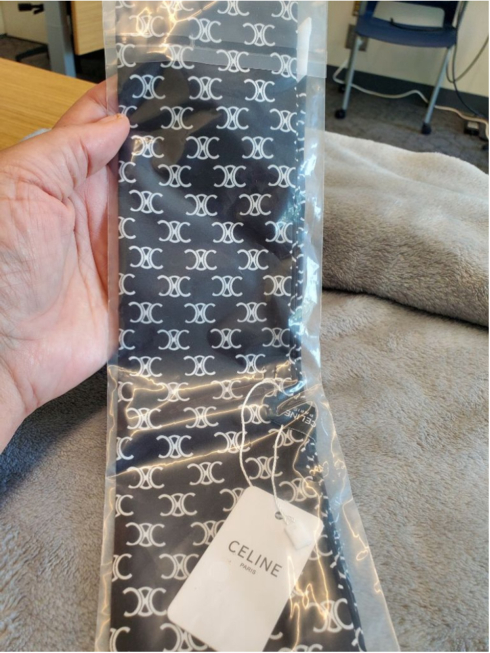Silk Twilly Scarf — Classy Purse Strap Protector, & Hair Ribbon 3in×44in - Picture 2 of 3